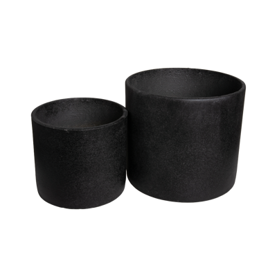 S/2 potten D25 WEDGE zwart