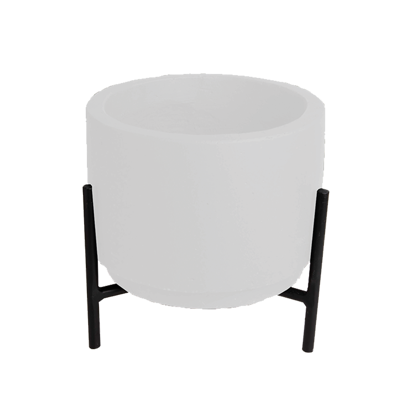 Pot+stand D19 H22,5 UP white