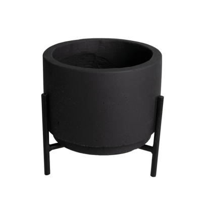Pot+stand D19 H22,5 UP black