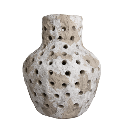 Vase deco H37,5 GERBERA gris clair