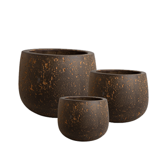 S/3 pots D49 CASUAL noir brun