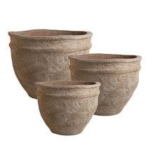 S/3 potten D50 REED terracotta